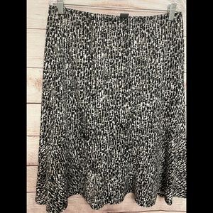 NY Collection Womens Black Geometric Prnt Diagonal Hem Stretch Skirt PL Pre-Ownd